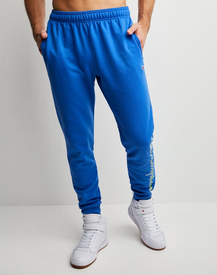 Champion Powerblend Fleece Chasing Waves Erkek Joggers Mavi ( TZMYXP510 )